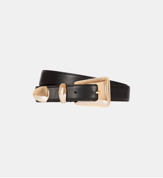 Ceinture boucle western en cuir - The Kooples - Noir