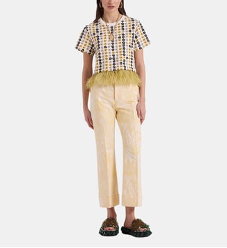 Pantalons Hendrix Iris Jacquard Yellow - La DoubleJ - Jaune
