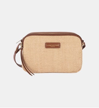 Sac camera signature effet osier - Lancaster - Beige et marron