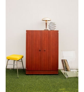 Petite armoire en teck Magda N°144- Produit chiné - Debongout - Bois clair