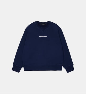 Sweat-shirt col rond avec logo - Dsquared2 - Bleu foncé