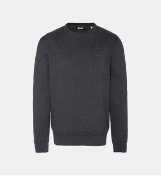 Pull col rond en maille fine - Schott - Anthracite