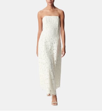Robe bustier longue dentelle - Ikks - Écru