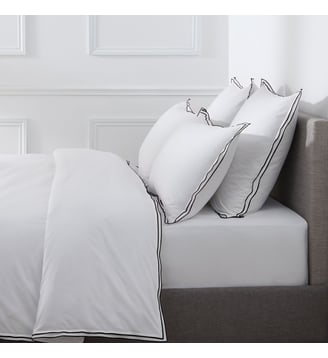 Housse De Couette Pure White Percale Lavée   Finition Drouault