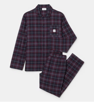 Ensemble de pyjama à carreaux - Lacoste - Bleu marine, bordeaux, blanc, bleu, rouge et gris