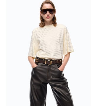 T-shirt à strass et logo - Pinko - Jaune transparent