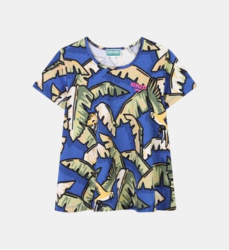 T-shirt manches courtes coton - Kenzo Kids - Wave blue