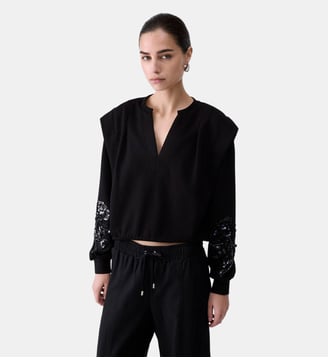 Sweat-shirt avec broderies bijoux - Liu Jo - Noir