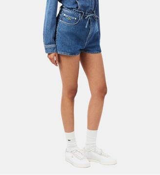 Short denim coton - Lacoste - Bleu chiné