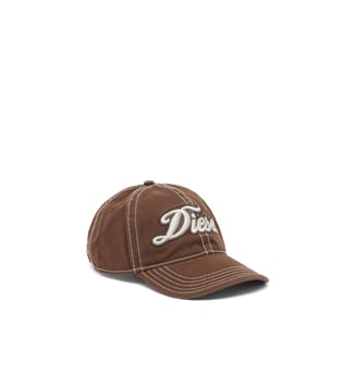 Casquette de baseball avec patch logo script - Diesel - Marron