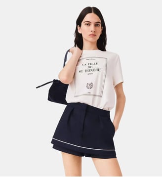 Short tailleur trompe-l’œil - Maje - Marine