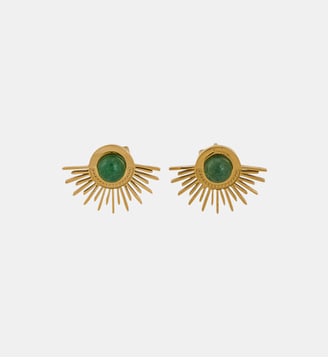Boucles d'oreilles pierre d'aventurine et acier inoxydable - Balaboosté - Vert