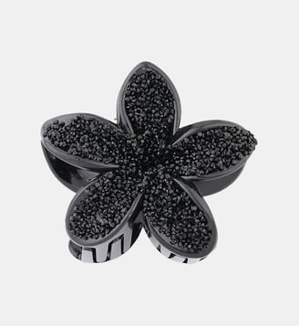 Pince à cheveux fleur noire à strass - Balaboosté - Noir
