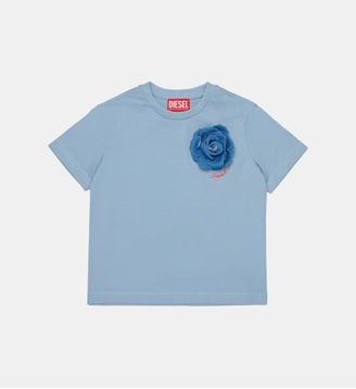 T-shirt avec logo - Diesel Kids - Bleu poussiéreux