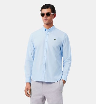 Chemise popeline légère regular fit - Lacoste - Bleu clair