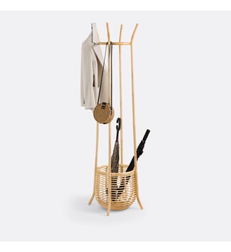 Porte-manteau avec panier en canne de rotin - La Redoute Interieurs - Naturel