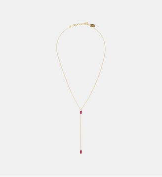 Collier cravate longue venus jade rose - Caroline Najman - Rose