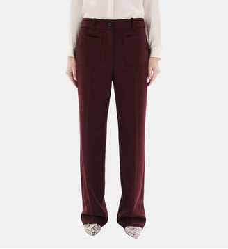 Pantalon pelleyville - Motif uni - Coupe large - Caroll - Prune