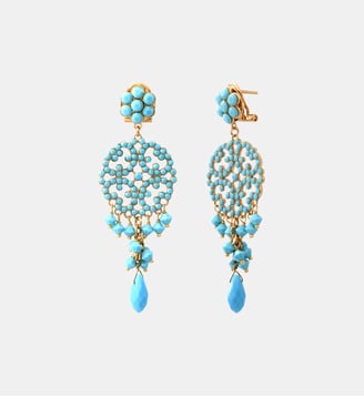 Boucles d'oreilles tiges percées   - Chiara - Satellite - Bleu turquoise