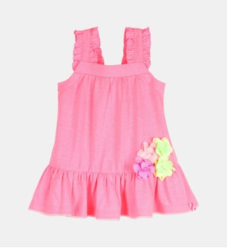 Robe à suspenders volantées - Billieblush - Rose fluo