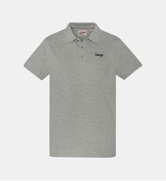 Polo basique en maille piquée - Schott - Gris chiné