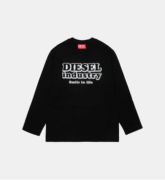 T-shirt manches longues avec logo - Diesel Kids - Noir