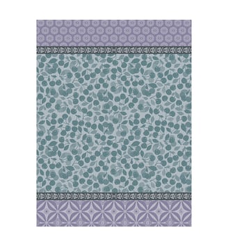 Torchon Cerises 100% coton - Le Jacquard Francais - Bleu et rose
