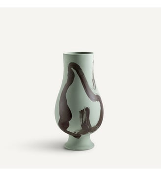 Vase en céramique mate, H33 cm - AM.PM - Vert de gris