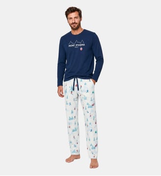 Pyjama en jersey de coton épais - Rêves au sommet - Arthur - Blanc