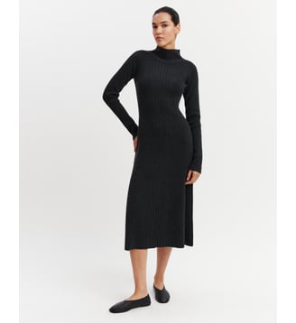 Robe longue détail côté - Bompard - Charbon