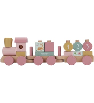 Train à blocs - Little Dutch - Rose