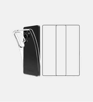 Pack Samsung S25 Ultra Coque + verre trempé - Essentiel B - Transparent