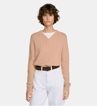 Pull 2 en 1 torsadé - Sandro - Beige