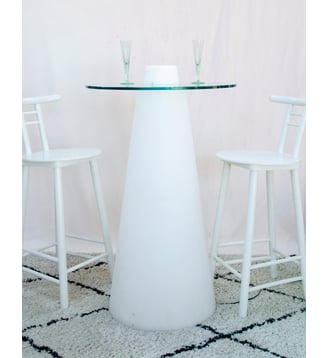 Table haute lumineuse Karla N°1317 - Produit chiné - Debongout - Blanc