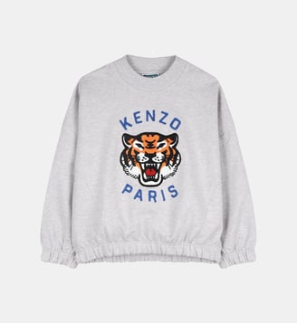 Sweat en molleton - Kenzo Kids - Gris chiné