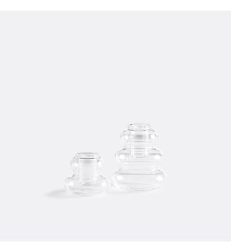 Lot de 2 bougeoirs en verre transparent - La Redoute Interieurs - Transparent