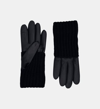 Gants Polki Homme Cuir Doublés Alpaga - Agnelle - Noir