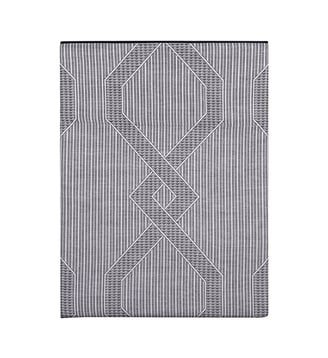 Drap plat imprimé en jacquard de coton bio, RIVOLI - Alexandre Turpault - Bleu