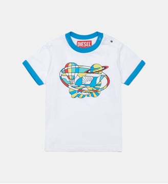 T-shirt à col rond avec logo - Diesel Kids - Blanc
