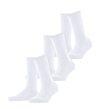 Chaussettes Crew 3-Pack Coton - Burlington - Blanc