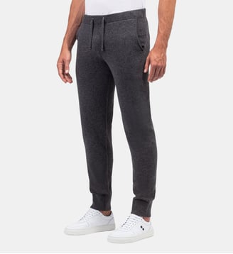 Cashmere Pants: Dark Grey Melange - Ron Dorff - Gris