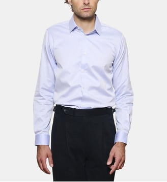 Chemise ciel pointe diamantée coupe cintrée - Atelier Privé - Bleu ciel