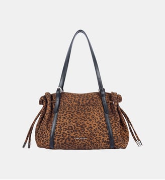 Grand sac cabas épaule Velvet Emma - Lancaster - Camel léopard