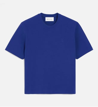 T-shirt Ami De Coeur Embossé unisexe en Coton - AMI Paris - Bleu roi