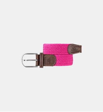 Ceinture tressée élastique unie - Billybelt - Fuchsia