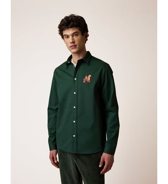 Chemise en tissu sergé - Faguo - Vert foncé