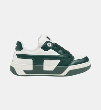 D-Ollie-Baskets en cuir bicolore - Diesel - Blanc et vert
