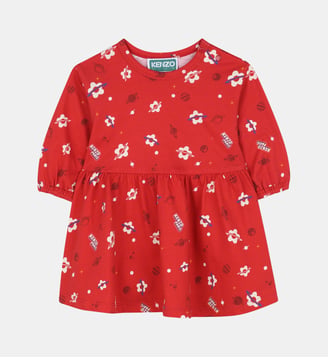 Robe à manches longues - Kenzo Kids - Rouge foncé