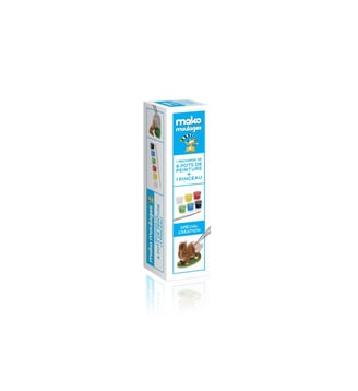 Kit recharge 6 pots de peint. «classique» +1 pinceau sur broche - Mako moulages - Multicolore