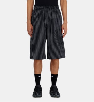 Short à rayures fines avec broderie Phoenix - Diesel - Noir